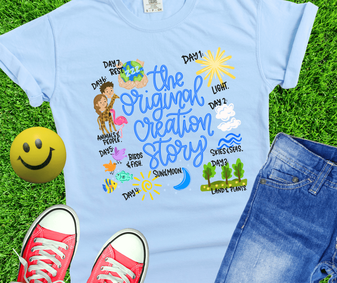 DEAL OF THE DAY - Blue The Original Creation Story Light Blue Tee (FINAL SALE) - Tees - The Red Rival