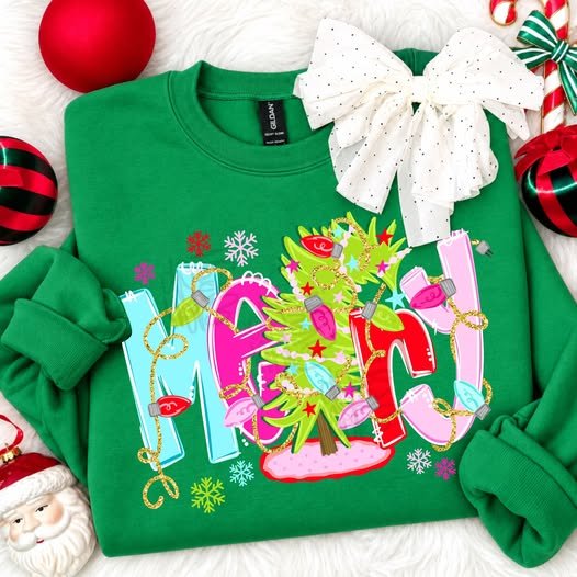 DEAL OF THE DAY - Bright Merry String Lights Green Tee or Sweatshirt (FINAL SALE) - Tees - The Red Rival