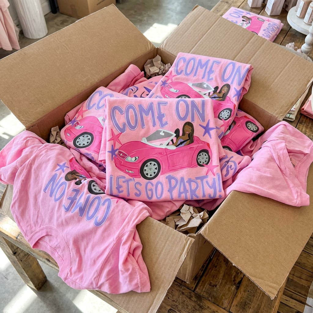 DEAL OF THE DAY - Brunette Come On Let's Go Party Pink Tee (FINAL SALE) - Tees - The Red Rival
