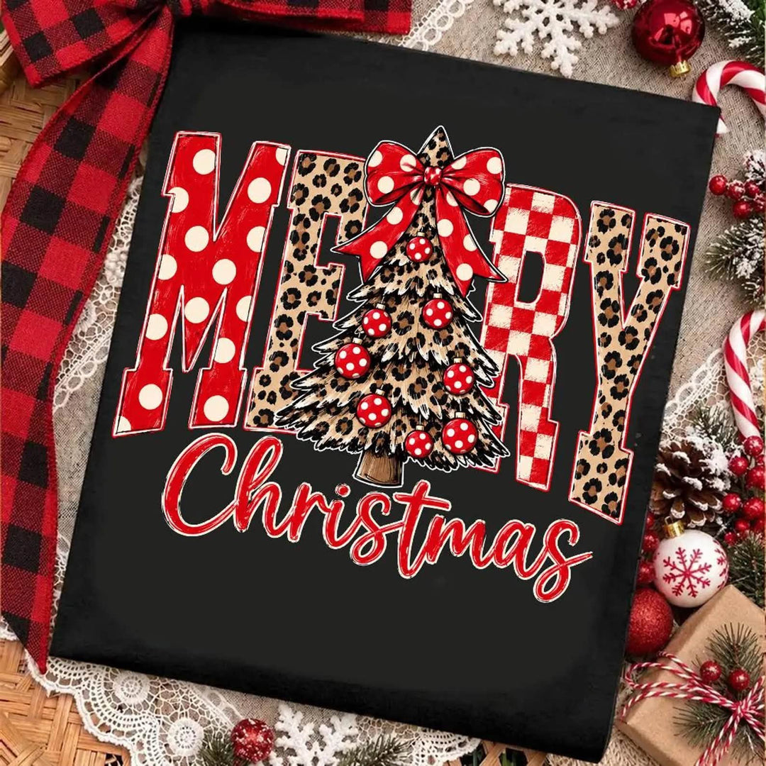 DEAL OF THE DAY - Cheetah Merry Christmas Black Tee or Sweatshirt (FINAL SALE) - Tees - The Red Rival