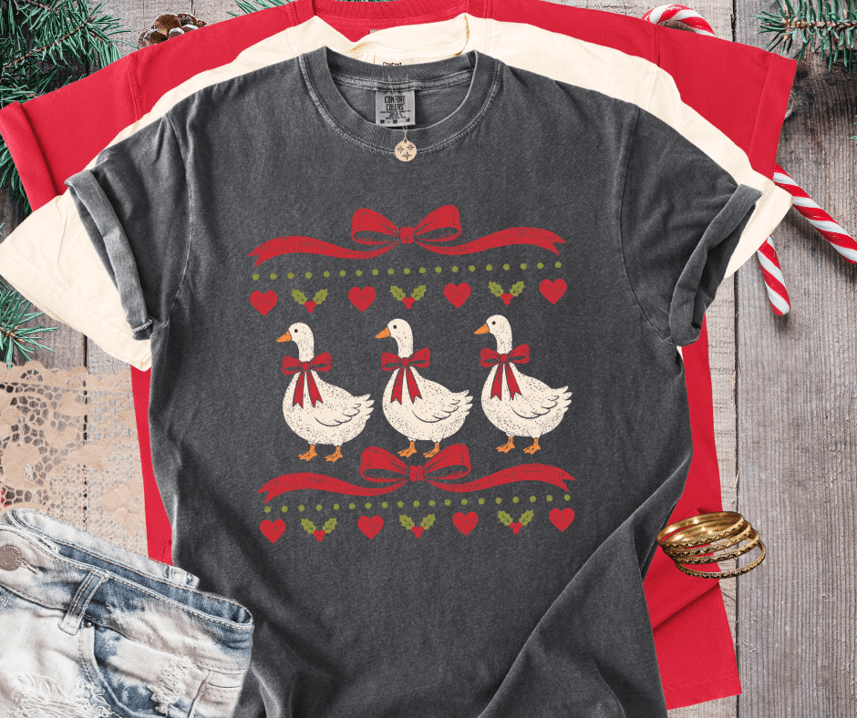 DEAL OF THE DAY - Christmas Geese Pepper Tee (FINAL SALE) - Tees - The Red Rival