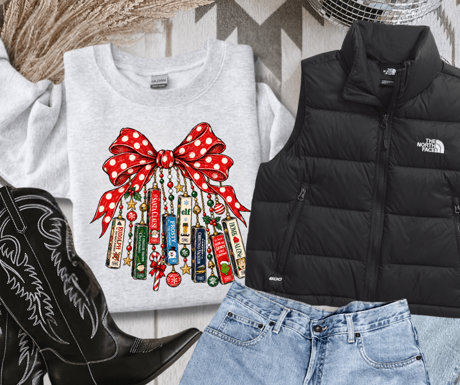 DEAL OF THE DAY - Christmas Movies Bow Ash Tee or Sweatshirt (FINAL SALE) - Tees - The Red Rival