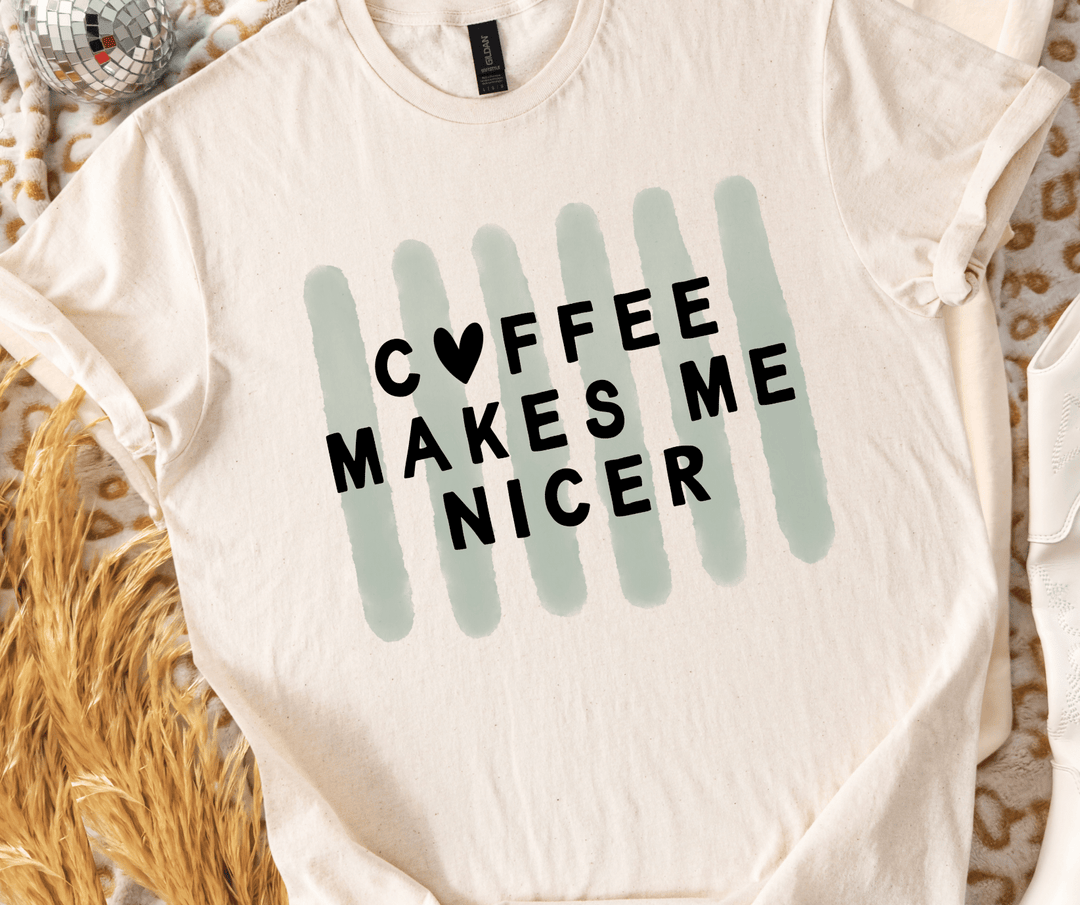 DEAL OF THE DAY - Coffee Makes Me Nicer Ivory Tee - Tees - The Red Rival