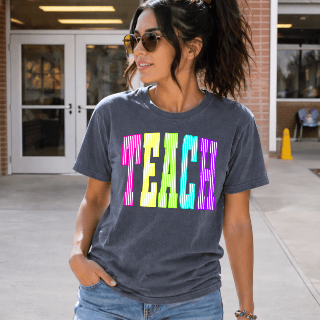 DEAL OF THE DAY - Colored Stripes Teach Pepper Tee (FINAL SALE) - Tees - The Red Rival