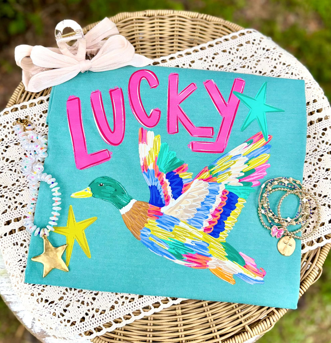 DEAL OF THE DAY - Colorful Lucky Duck Blue Tee (FINAL SALE) - Tees - The Red Rival