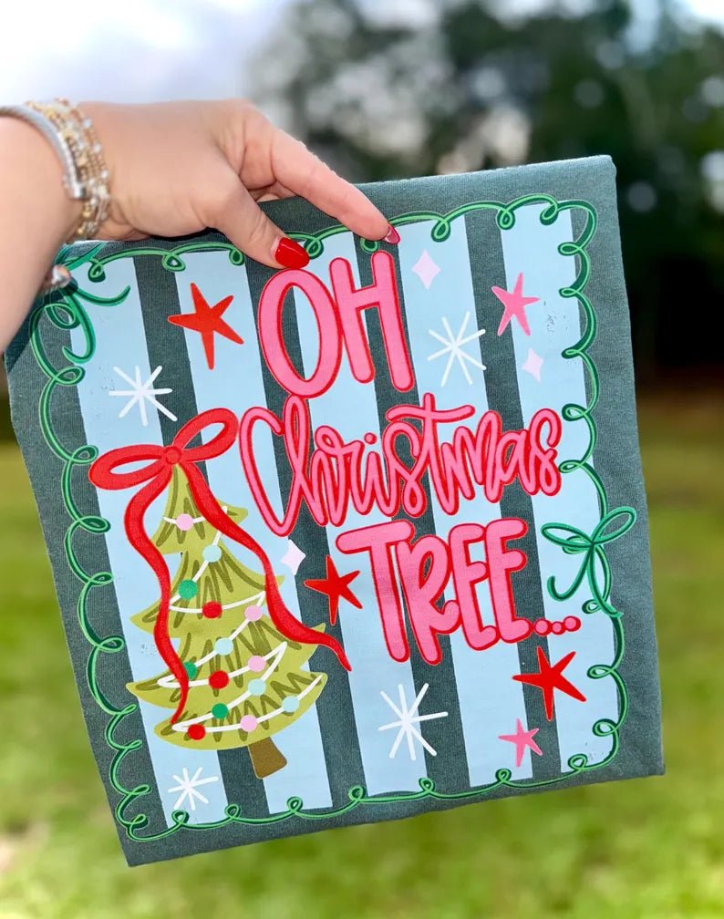 DEAL OF THE DAY - Coquette Oh Christmas Tree Blue Spruce Tee (FINAL SALE) - Tees - The Red Rival