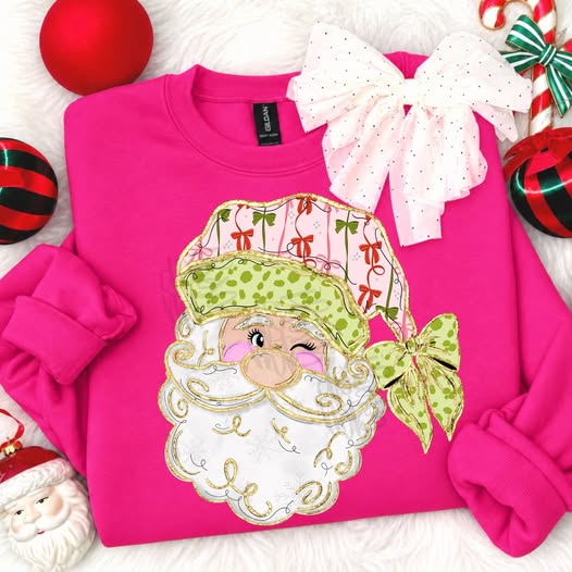 DEAL OF THE DAY - Coquette Santa Pink Tee or Sweatshirt (FINAL SALE) - Tees - The Red Rival