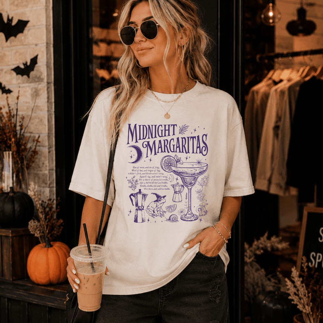 DEAL OF THE DAY - Dark PurpleMidnight Margaritas Ivory Tee (FINAL SALE) - Tees - The Red Rival