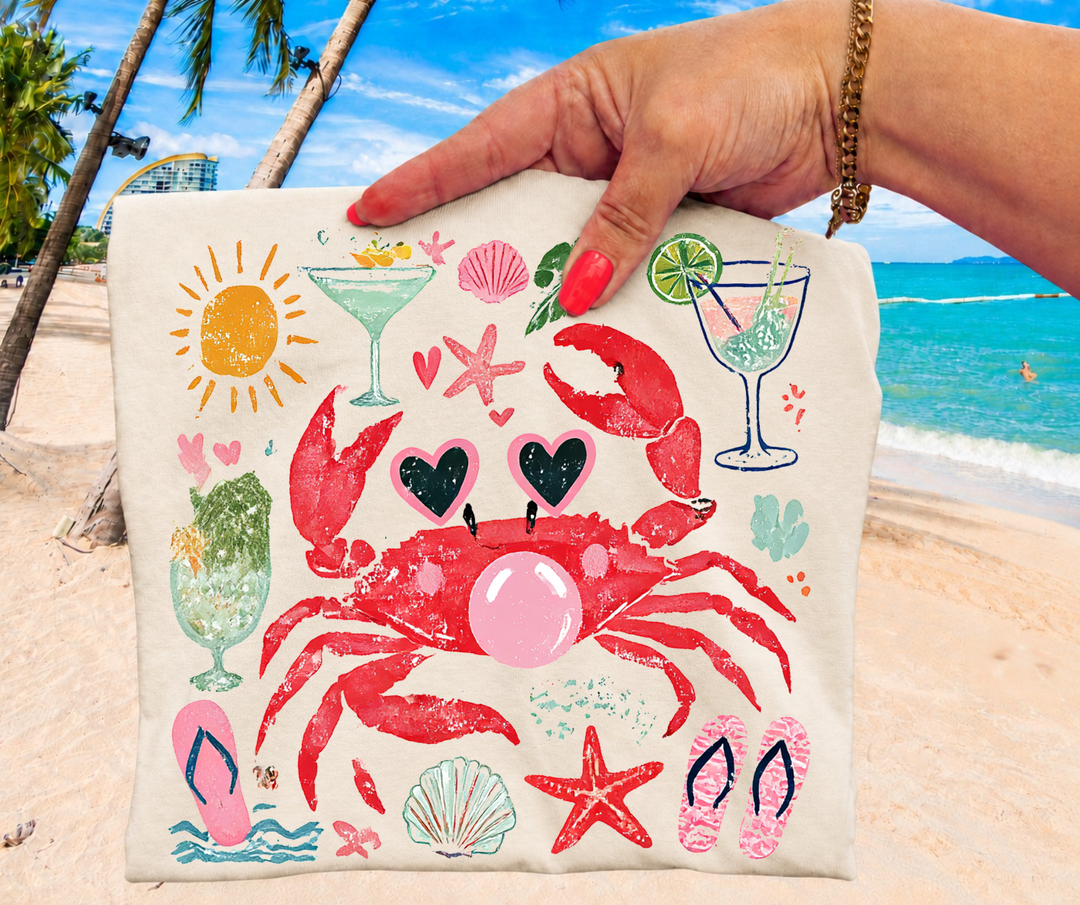 DEAL OF THE DAY - Distressed Beach Crab Ivory Tee (FINAL SALE) (Copy) - Tees - The Red Rival
