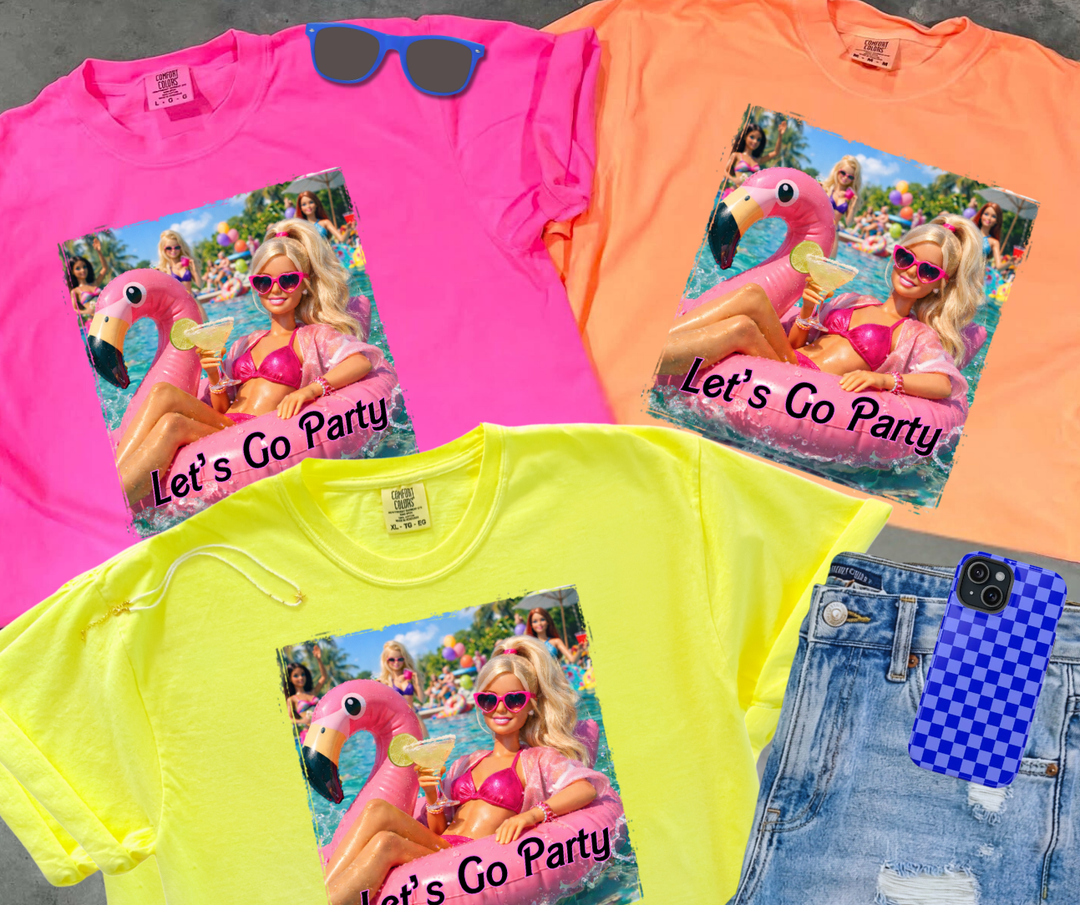 DEAL OF THE DAY - Doll Let's Go Party (Choose your tee color) (FINAL SALE) - Tees - The Red Rival