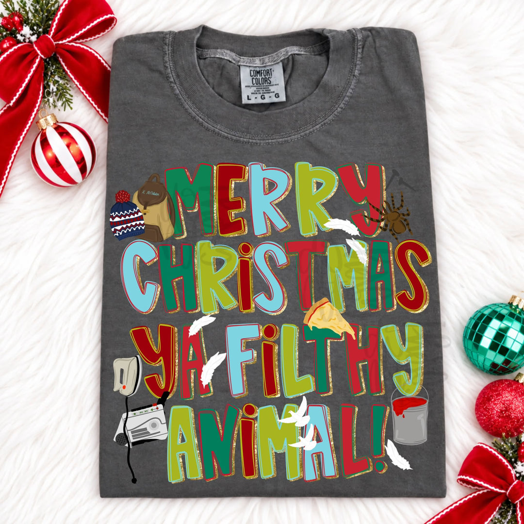 DEAL OF THE DAY - Doodle Merry Christmas Animal Pepper Tee (FINAL SALE) - Tees - The Red Rival