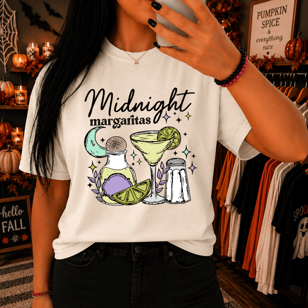 DEAL OF THE DAY - Doodle Midnight Margaritas White Text Ivory Tee (FINAL SALE) - Tees - The Red Rival