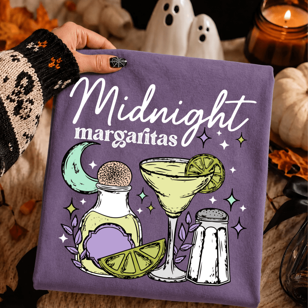 DEAL OF THE DAY - Doodle Midnight Margaritas White Text Purple Tee (FINAL SALE) - Tees - The Red Rival