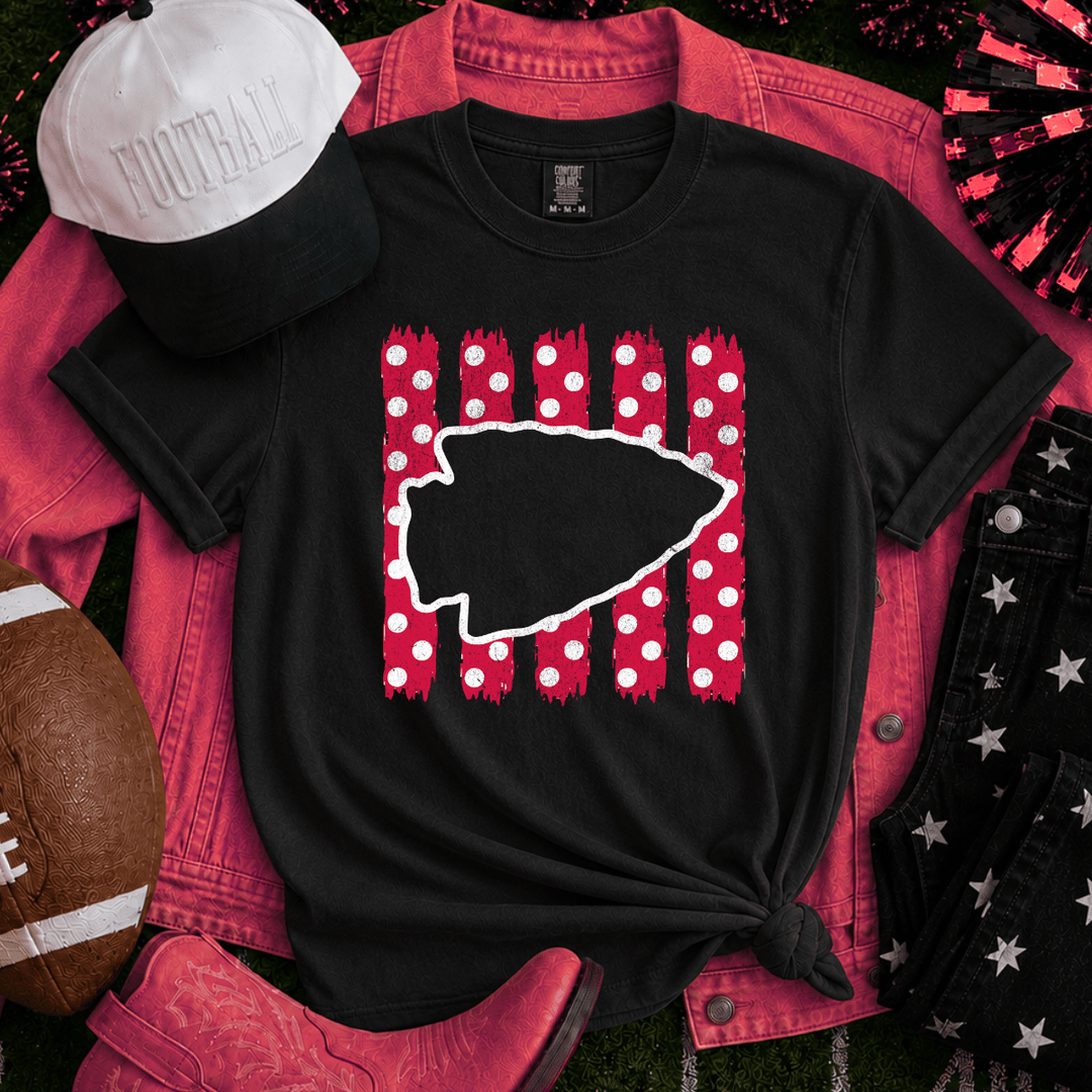 DEAL OF THE DAY - Dot Striped Arrowhead Black Tee or Sweatshirt (FINAL SALE) - Tees - The Red Rival
