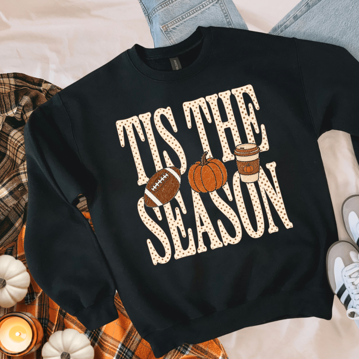 DEAL OF THE DAY - Dot Tis the Season Fall Things Black Tee or Sweatshi ...