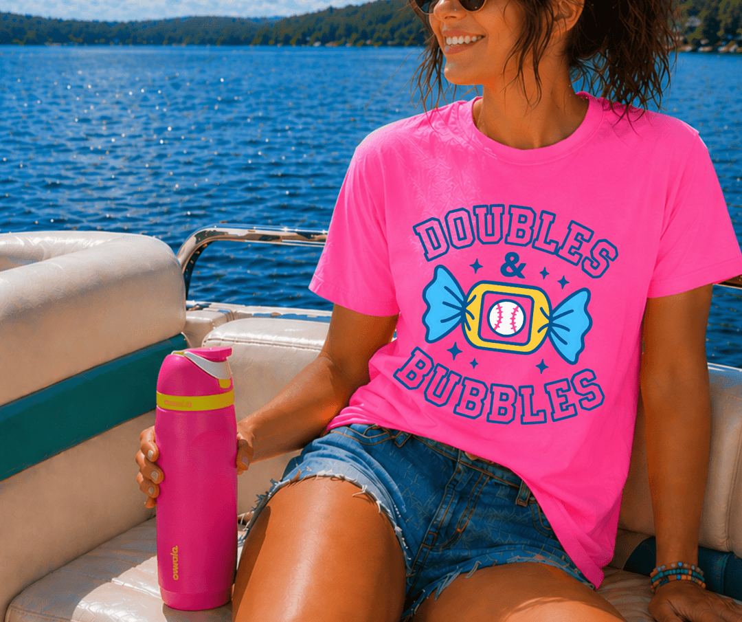 DEAL OF THE DAY - Doubles & Bubbles Pink Tee (FINAL SALE) - Tees - The Red Rival