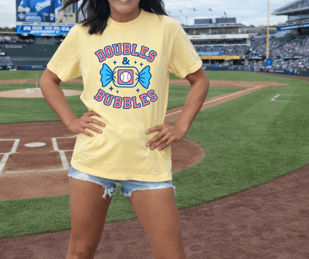 DEAL OF THE DAY - Doubles & Bubbles Yellow Tee (FINAL SALE) - Graphic Tee - The Red Rival