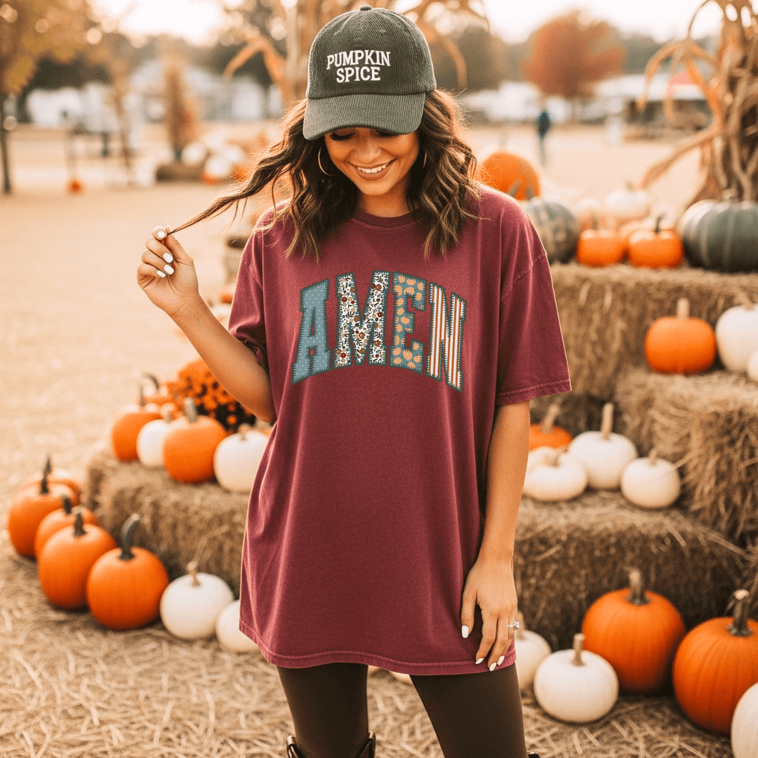 DEAL OF THE DAY - Fall Amen Letters Chili Tee (FINAL SALE) - Tees - The Red Rival
