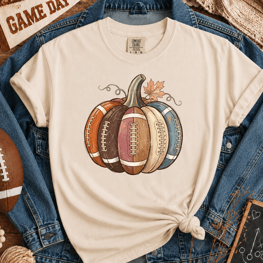 DEAL OF THE DAY - Fall Football Pumpkin Tan Tee or Sweatshirt - FINAL SALE - Graphic Tee - The Red Rival
