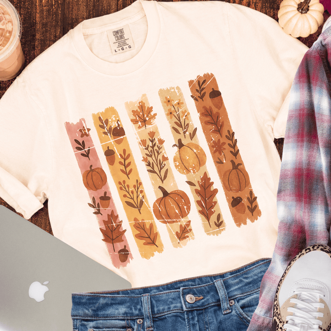 DEAL OF THE DAY - Fall Stripes Ivory Tee - (FINAL SALE) - Tees - The Red Rival