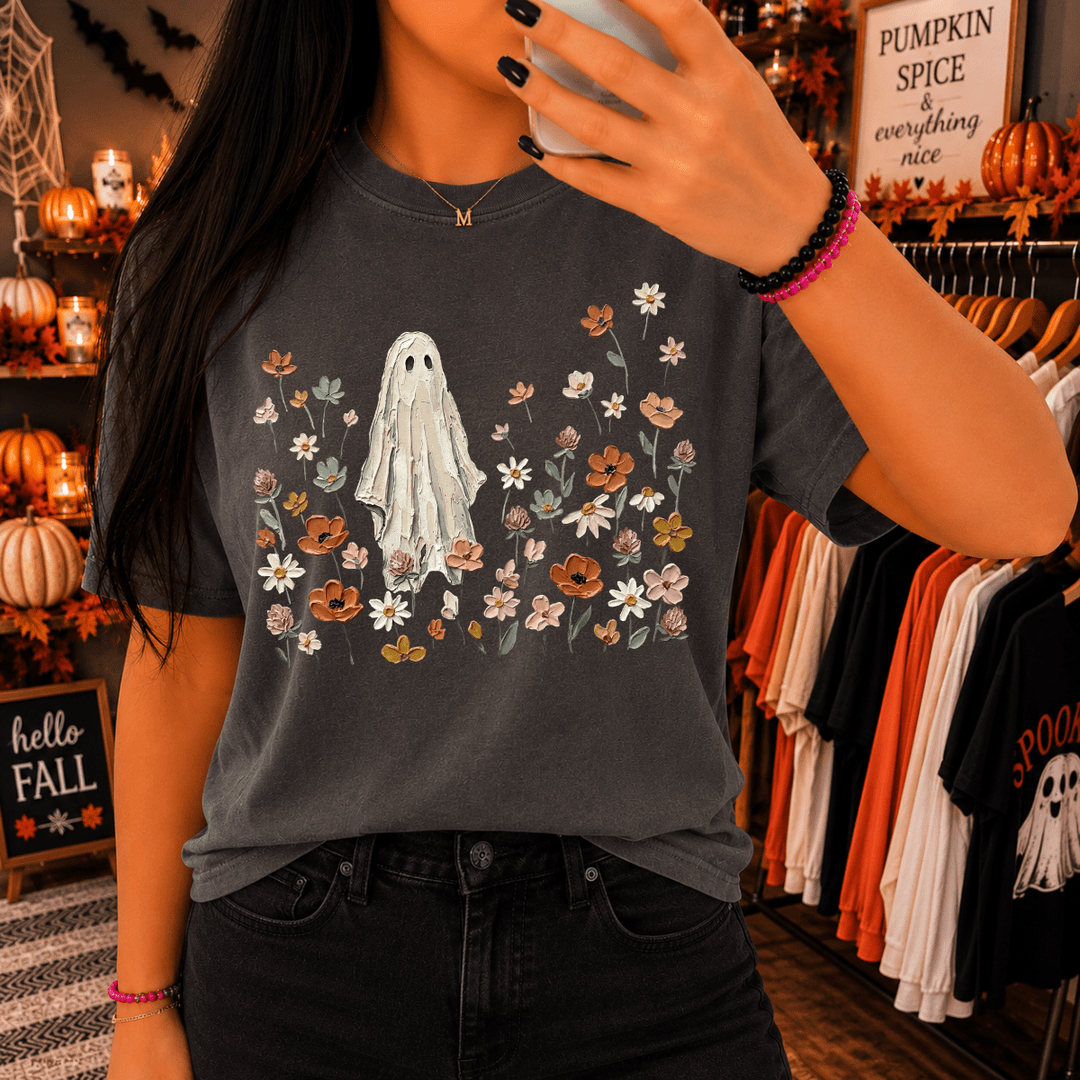 DEAL OF THE DAY - Faux Painted Floral Field Ghost Pepper Tee - FINAL SALE - Graphic Tee - The Red Rival