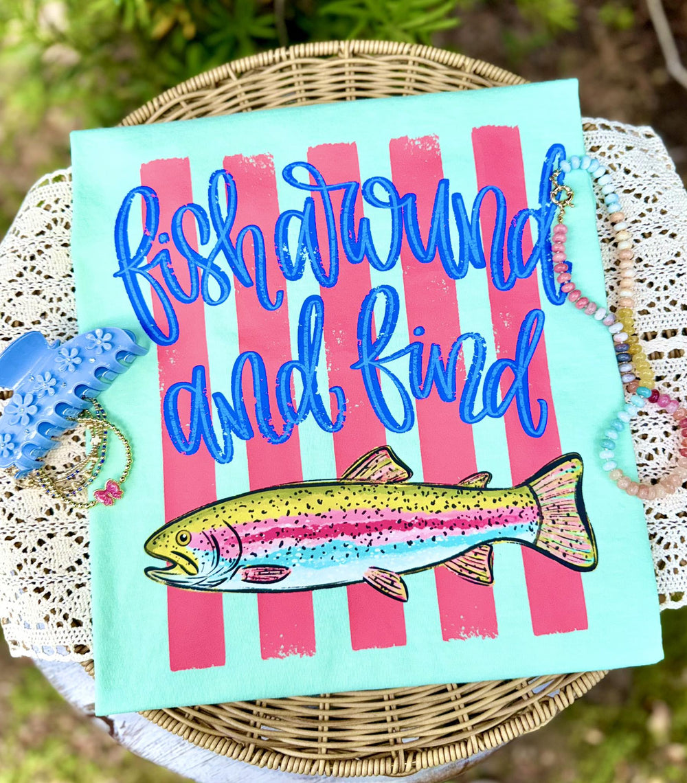 DEAL OF THE DAY - Fish Around and Find Trout Mint Tee (FINAL SALE) - Tees - The Red Rival