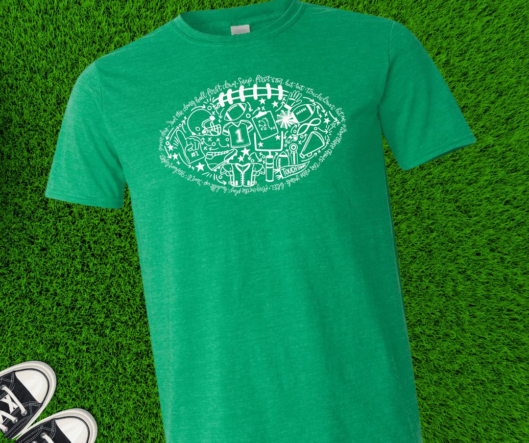 DEAL OF THE DAY - Football Icons Collage (Pick your tee color) (FINAL SALE) - Graphic Tee - The Red Rival