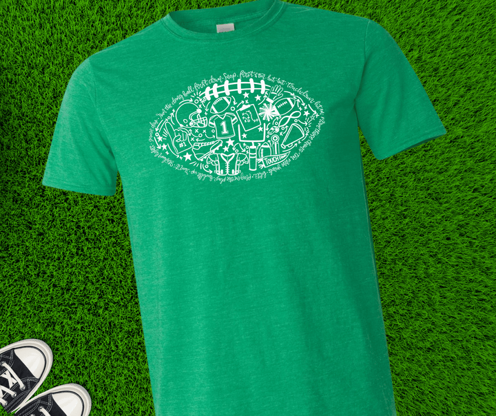 DEAL OF THE DAY - Football Icons Collage (Pick your tee color) (FINAL SALE) - Graphic Tee - The Red Rival