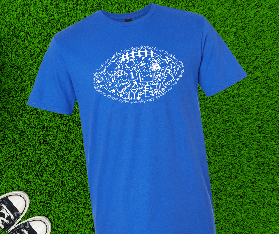 DEAL OF THE DAY - Football Icons Collage (Pick your tee color) (FINAL SALE) - Graphic Tee - The Red Rival