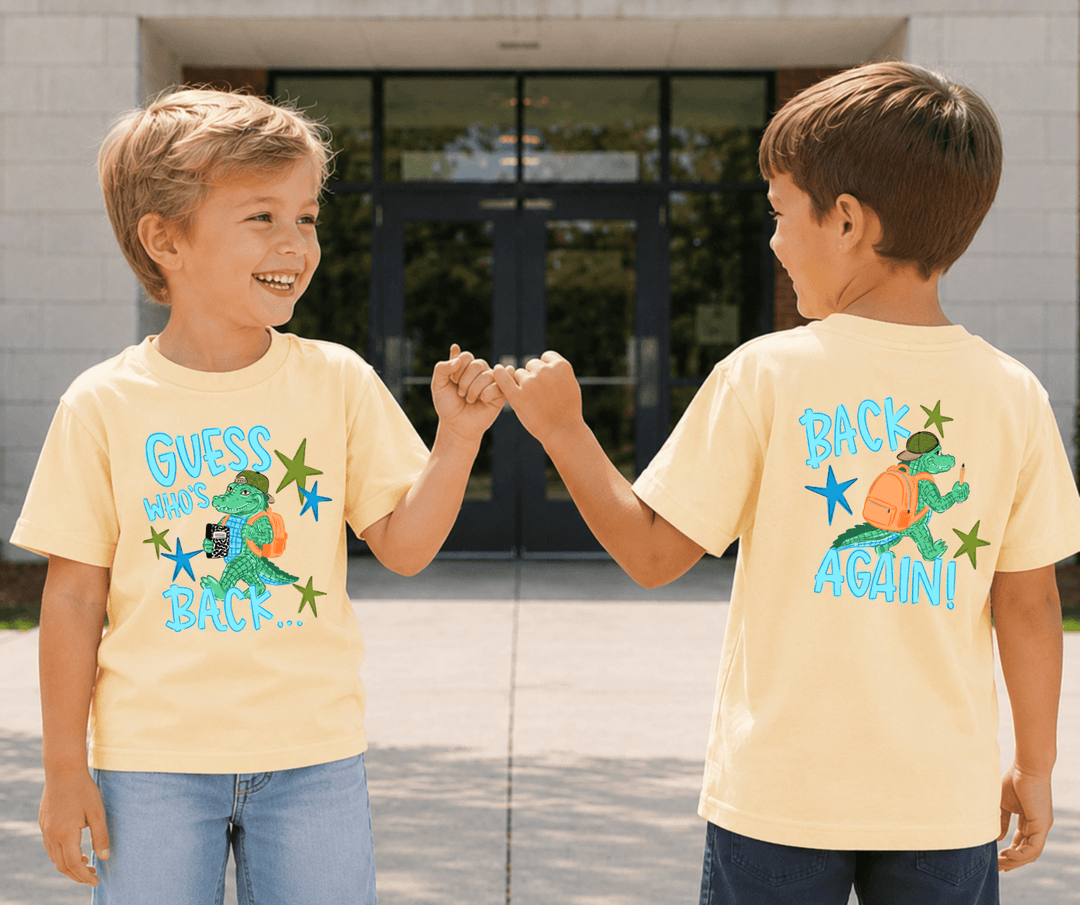 DEAL OF THE DAY - Front/Back BLUE Guess Who's Back Yellow Tee (FINAL SALE) - Graphic Tee - The Red Rival