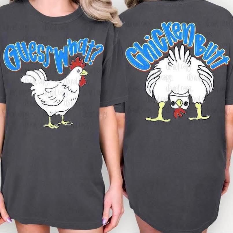 DEAL OF THE DAY - Front/Back Guess What Chicken Butt Pepper Tee - BLUE VERSION (FINAL SALE) - Tees - The Red Rival