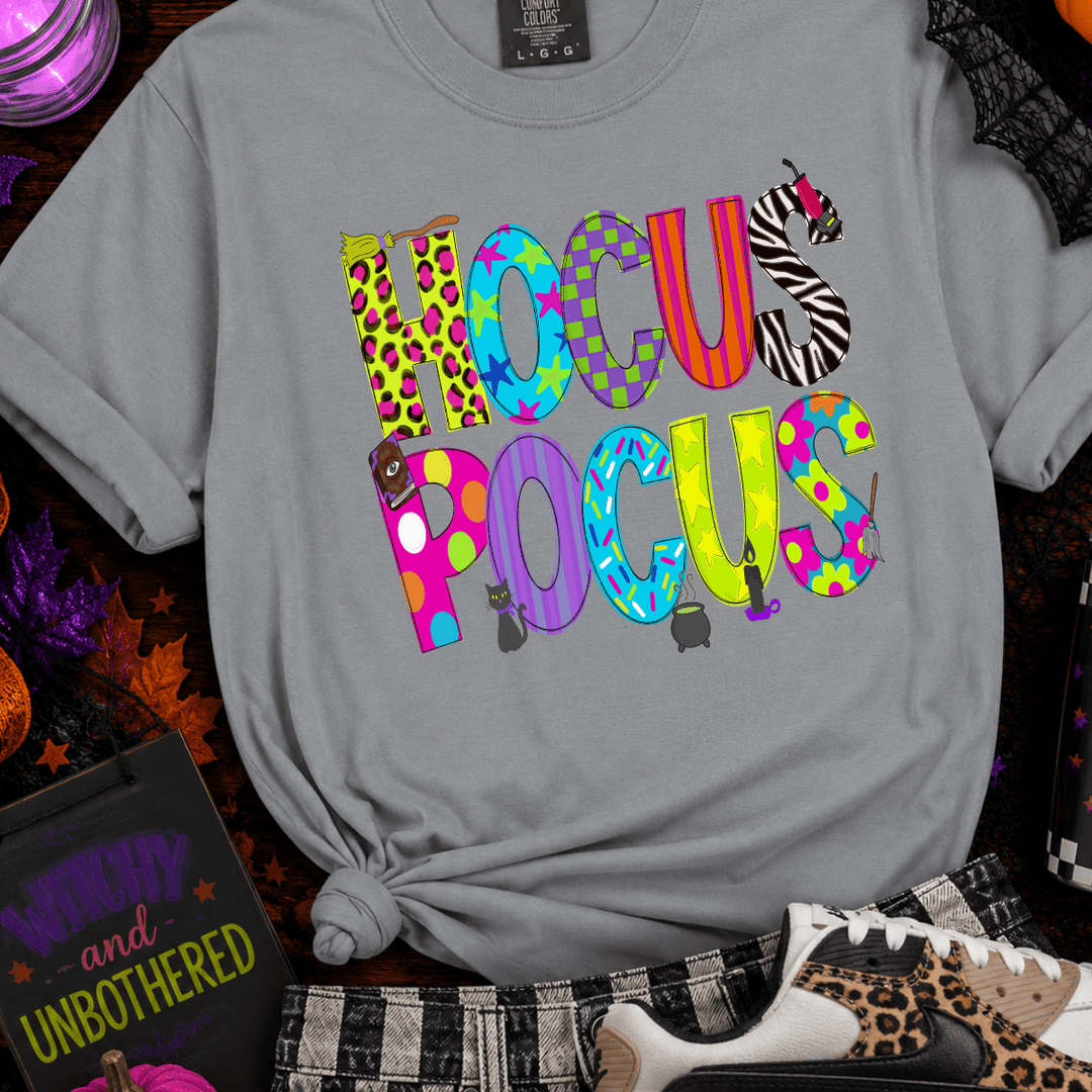 DEAL OF THE DAY - Funky Patterned Hocus Pocus Grey Tee - FINAL SALE - Graphic Tee - The Red Rival