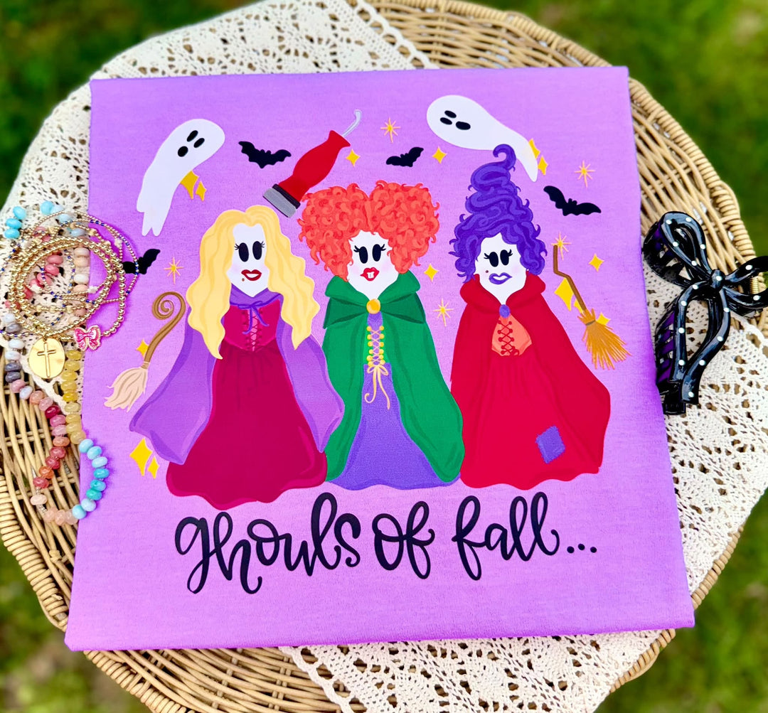 DEAL OF THE DAY - Ghouls of Fall Witch Sisters Purple Tee (FINAL SALE) - Tees - The Red Rival