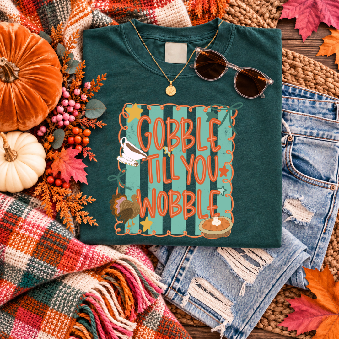DEAL OF THE DAY - Gobble Till You Wobble Blue Spruce Tee (FINAL SALE) - Tees - The Red Rival