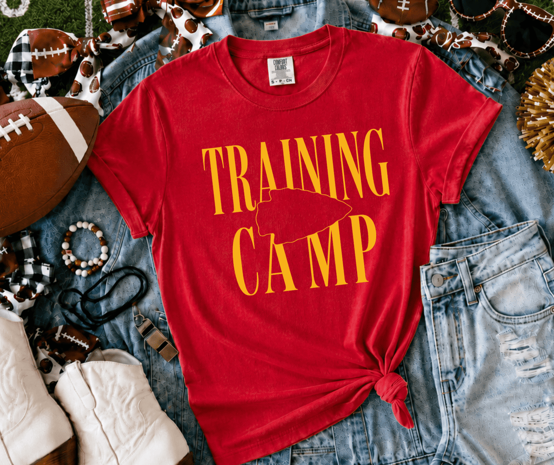DEAL OF THE DAY - GOLD Simple Arrowhead TRAINING CAMP Red Tee (FINAL SALE) - Tees - The Red Rival