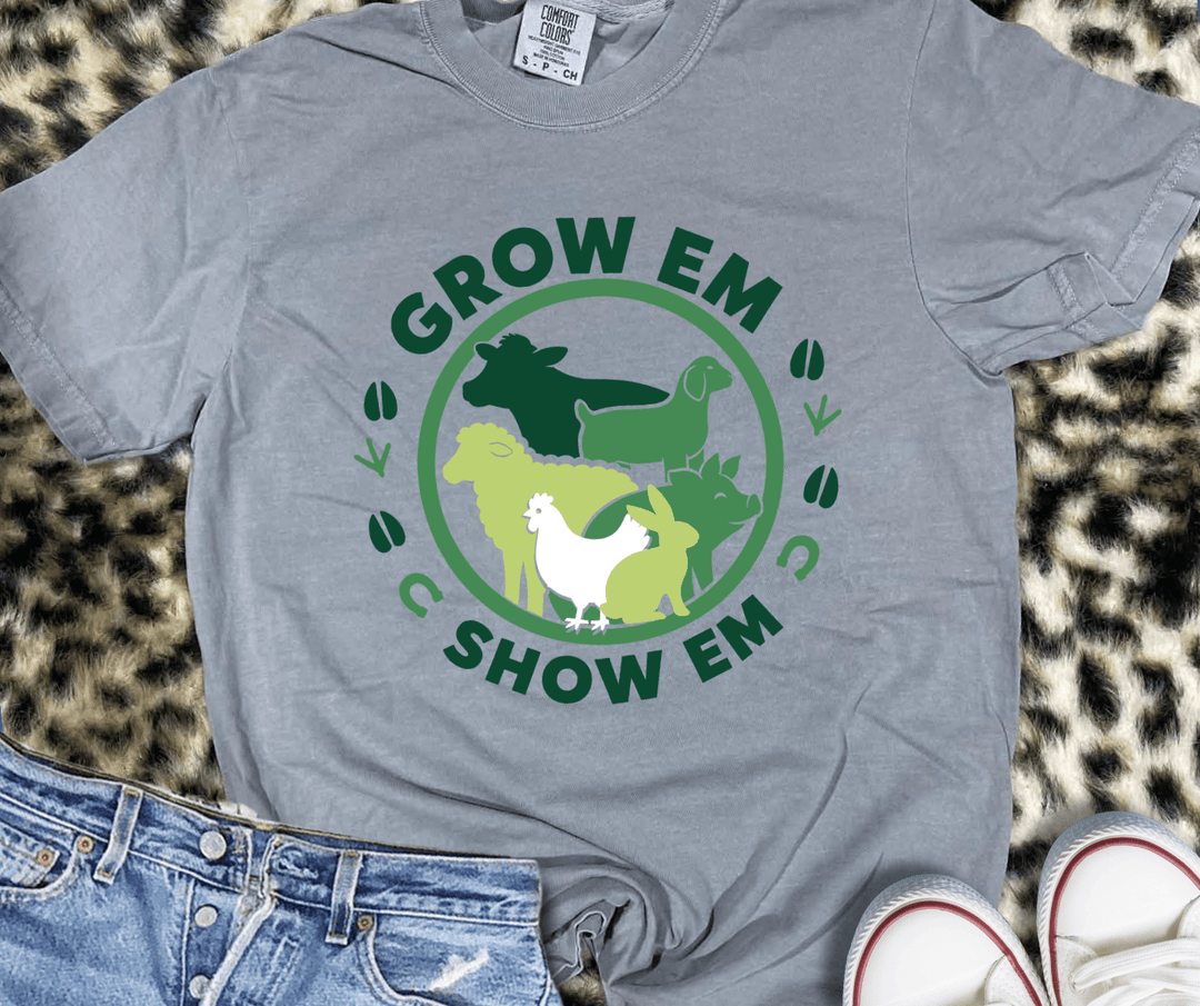 DEAL OF THE DAY -Green Circle Grow Em', Show Em' Grey Tee - FINAL SALE - Graphic Tee - The Red Rival