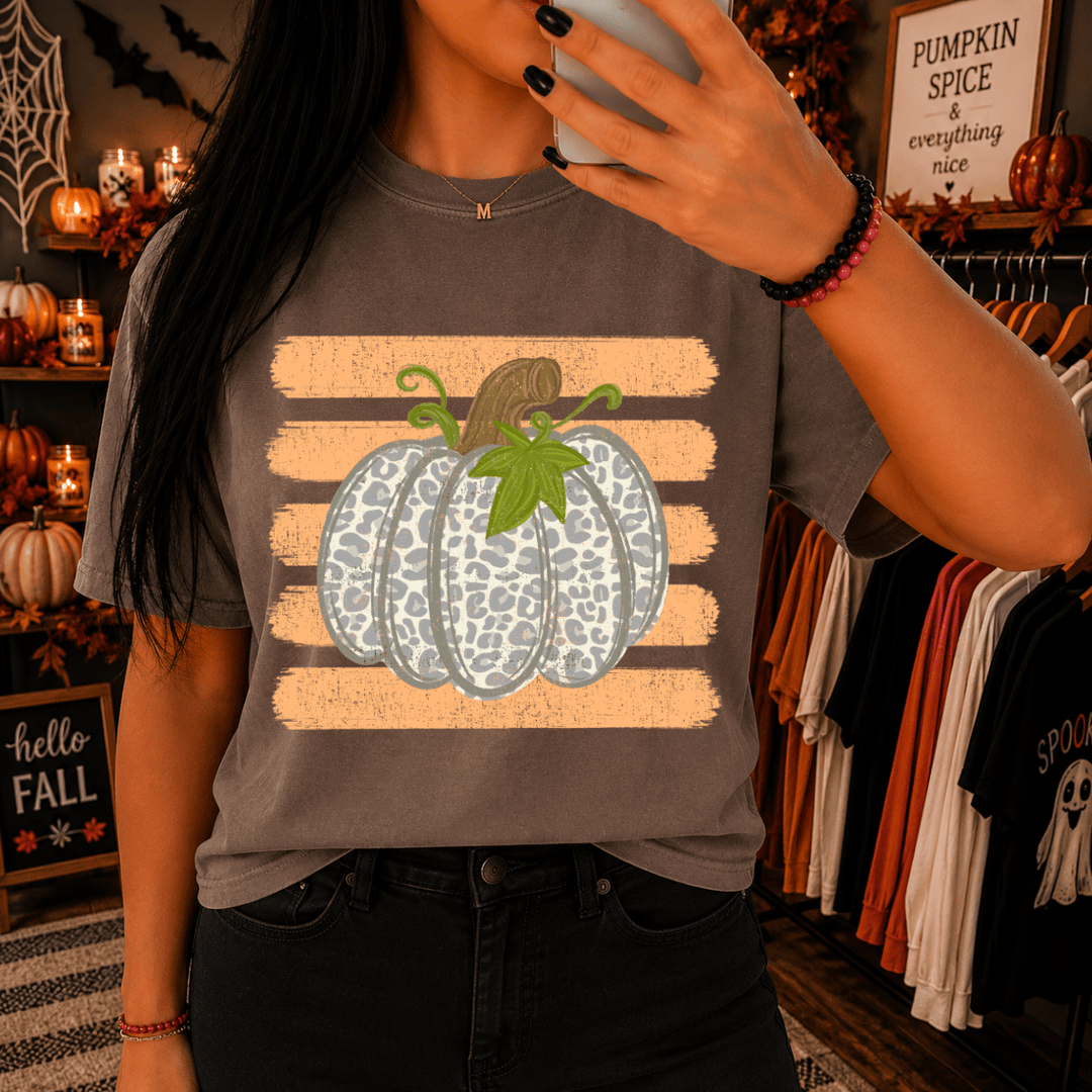 DEAL OF THE DAY - Grey Leopard Pumpkin Brown Tee (FINAL SALE) - Tees - The Red Rival