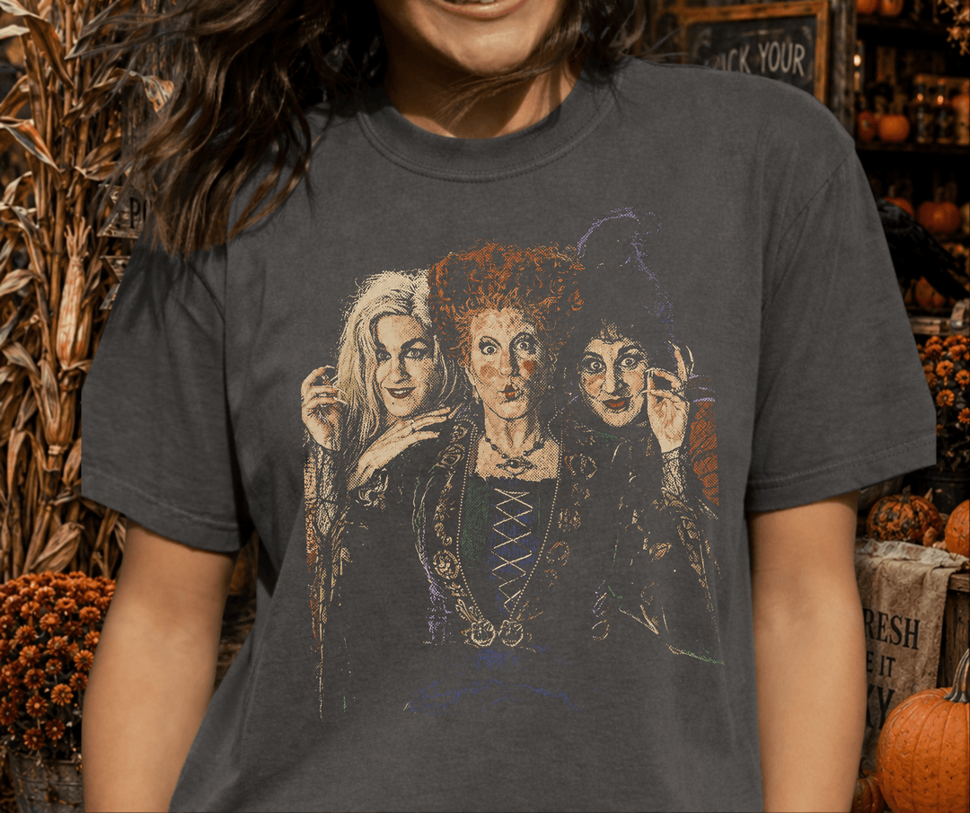 DEAL OF THE DAY - Halftone Witch Sisters Pepper Tee - FINAL SALE - Graphic Tee - The Red Rival