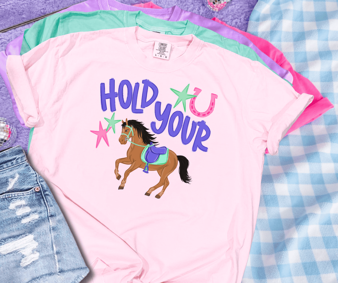 DEAL OF THE DAY - Hold Your Horses Pink Tee (FINAL SALE) - Tees - The Red Rival