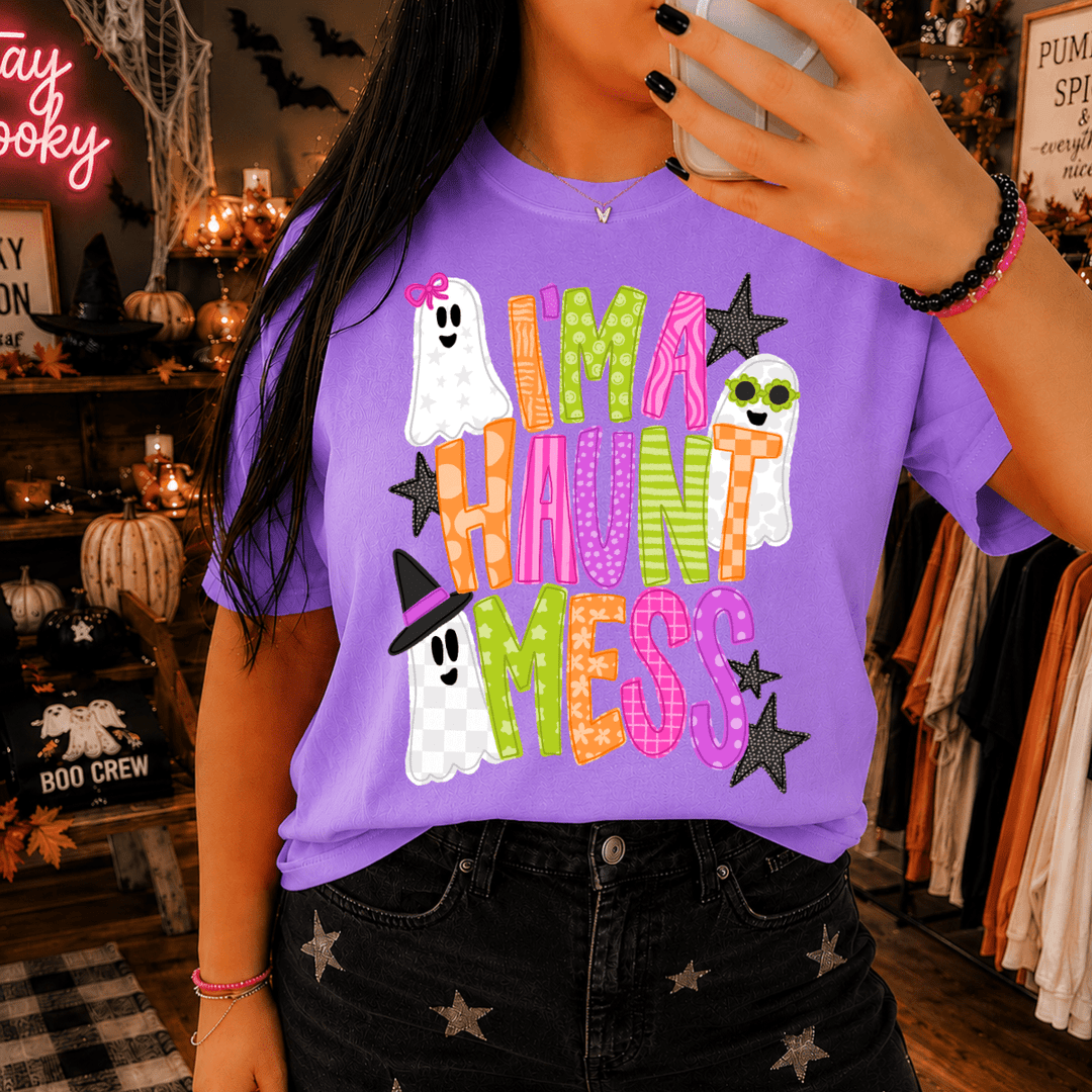 DEAL OF THE DAY - I'm A Haunt Mess Purple Tee (FINAL SALE) - Tees - The Red Rival