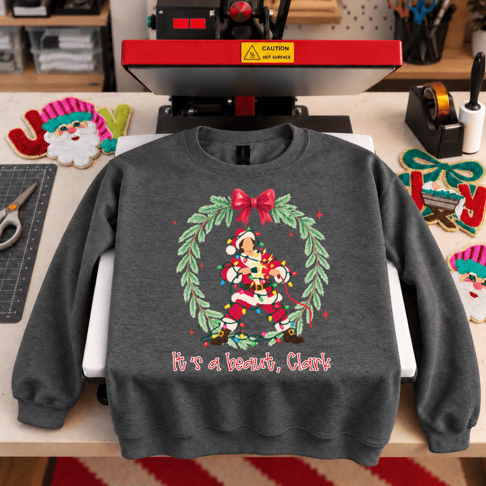 DEAL OF THE DAY - It's a beaut, clark wreath Dark Heather Grey Tee or Sweatshirt (FINAL SALE) - Wholesale - The Red Rival