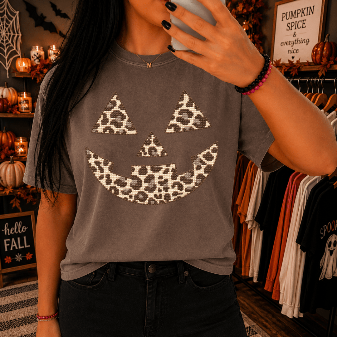 DEAL OF THE DAY - Leopard Jack-O-Lantern Brown Tee (FINAL SALE) - Tees - The Red Rival