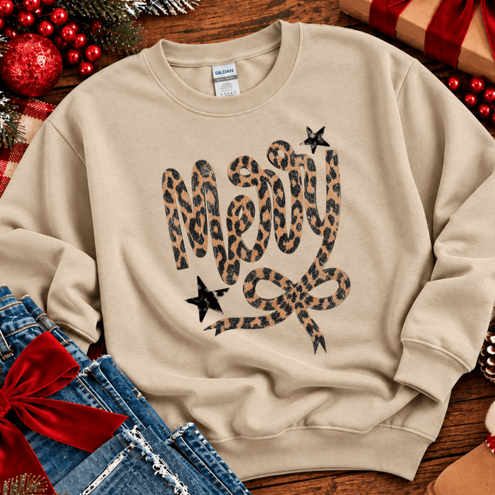 DEAL OF THE DAY - Leopard Merry Tan Tee or Sweatshirt - FINAL SALE - Graphic Tee - The Red Rival