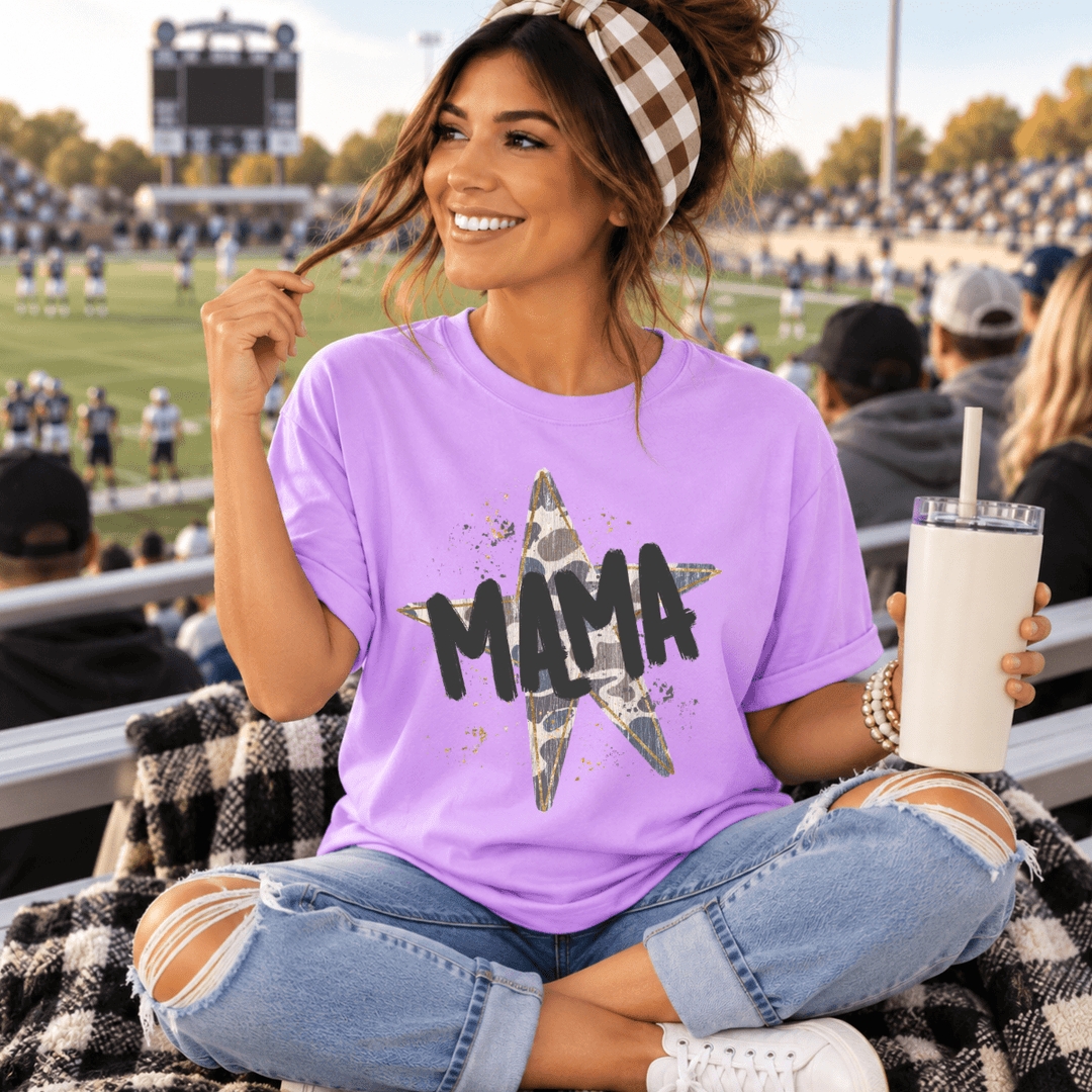 DEAL OF THE DAY - Mama Camo Star Neon Purple Tee (FINAL SALE) - Tees - The Red Rival