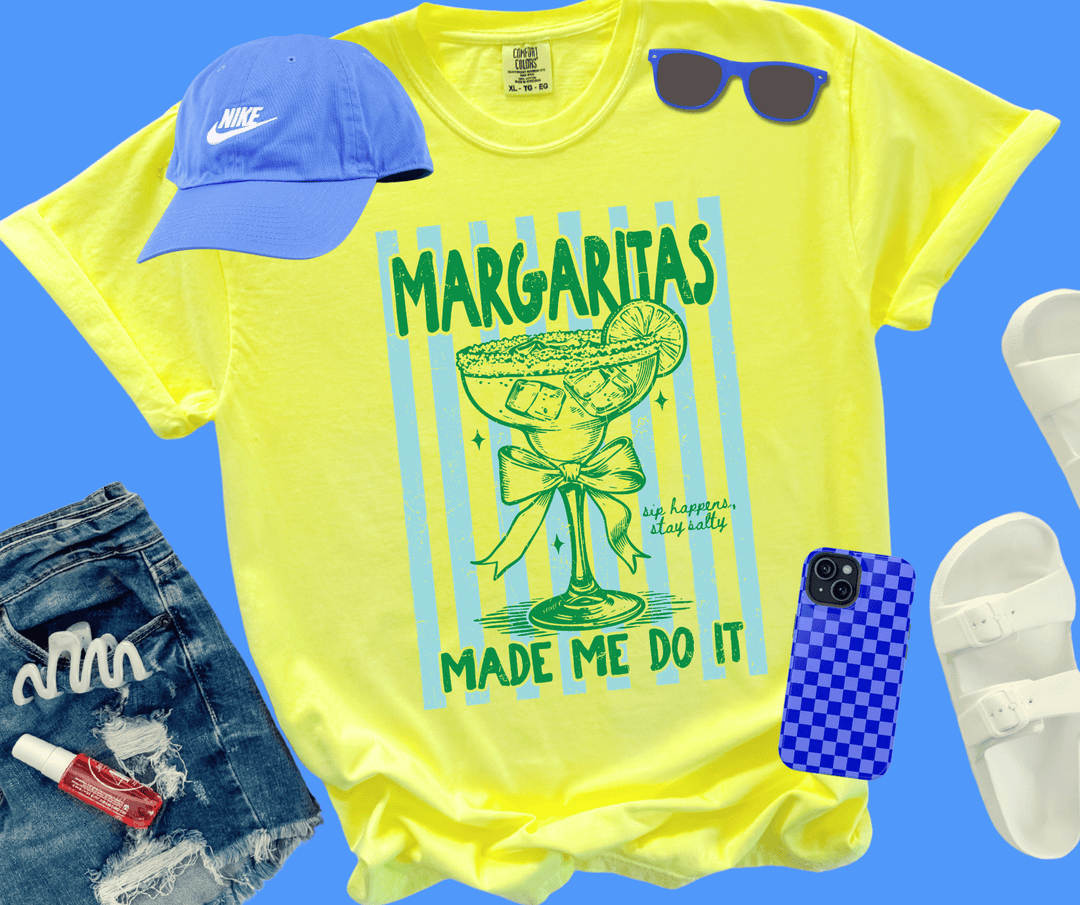 DEAL OF THE DAY - Margaritas Made Me Do It Yellow Tee (FINAL SALE) - Graphic Tee - The Red Rival