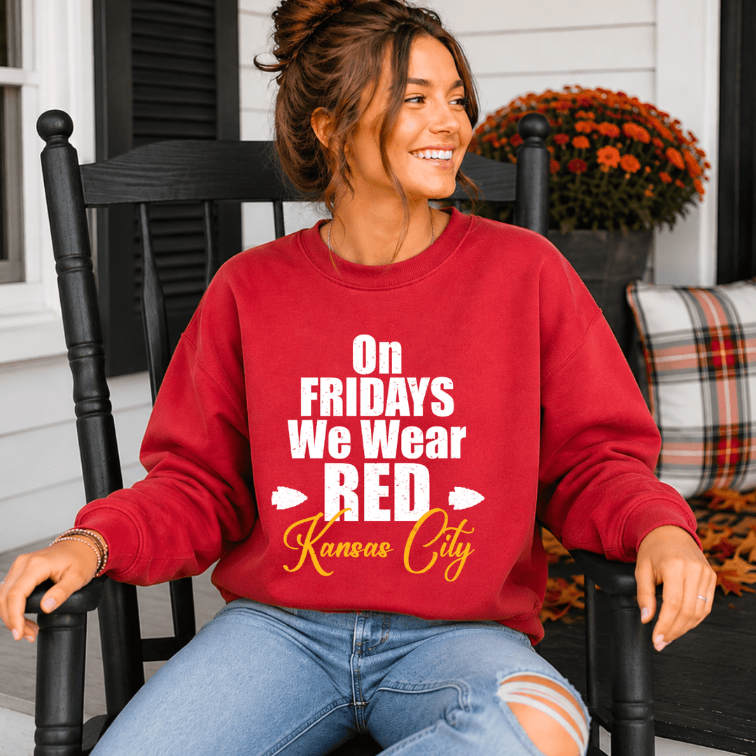 DEAL OF THE DAY - On Friday's We Wear Red Sweatshirt - FINAL SALE - Graphic Tee - The Red Rival