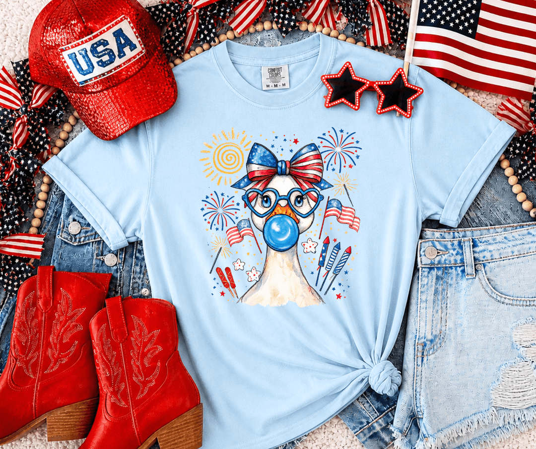 DEAL OF THE DAY - Patriotic Goose Bubble Light Blue Tee (FINAL SALE) - Tees - The Red Rival