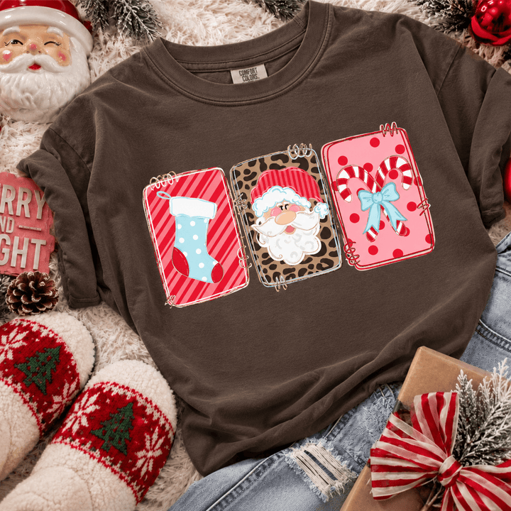 DEAL OF THE DAY - Pink Christmas Trio Brown Tee or Sweatshirt - FINAL SALE - Graphic Tee - The Red Rival