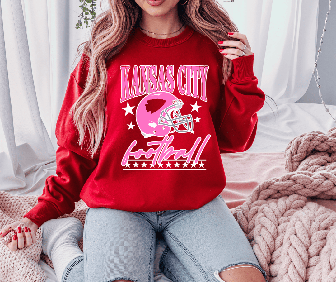 DEAL OF THE DAY - Pink Kansas City Football Red Tee or Sweatshirt - FINAL SALE - Graphic Tee - The Red Rival