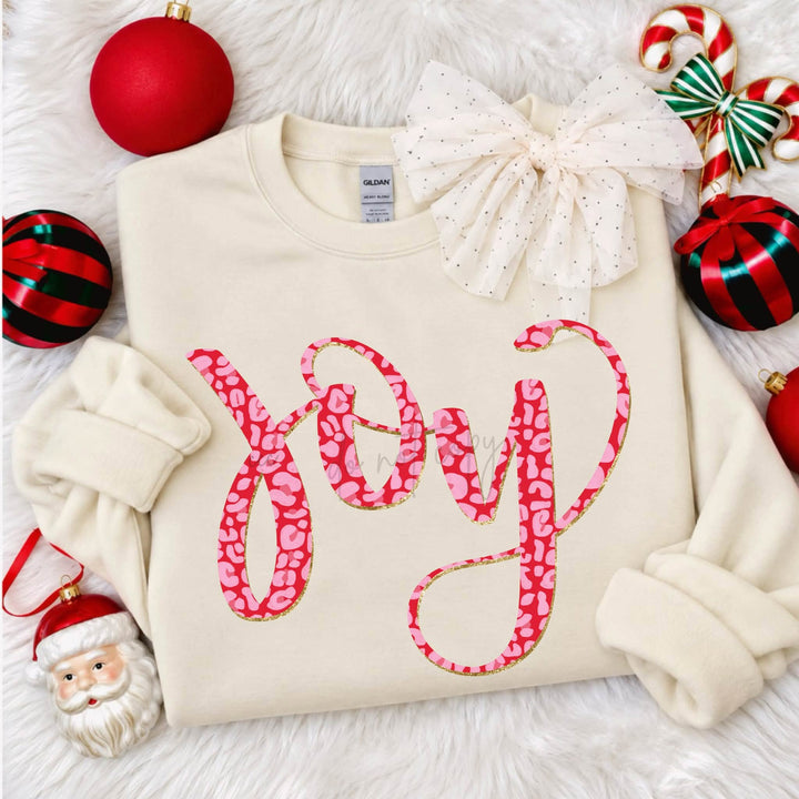 DEAL OF THE DAY - Pink Leopard Joy Tan Tee or Sweatshirt - FINAL SALE - Graphic Tee - The Red Rival
